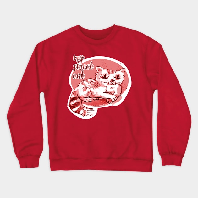 my sweet cat cute cartoon Crewneck Sweatshirt by anticute